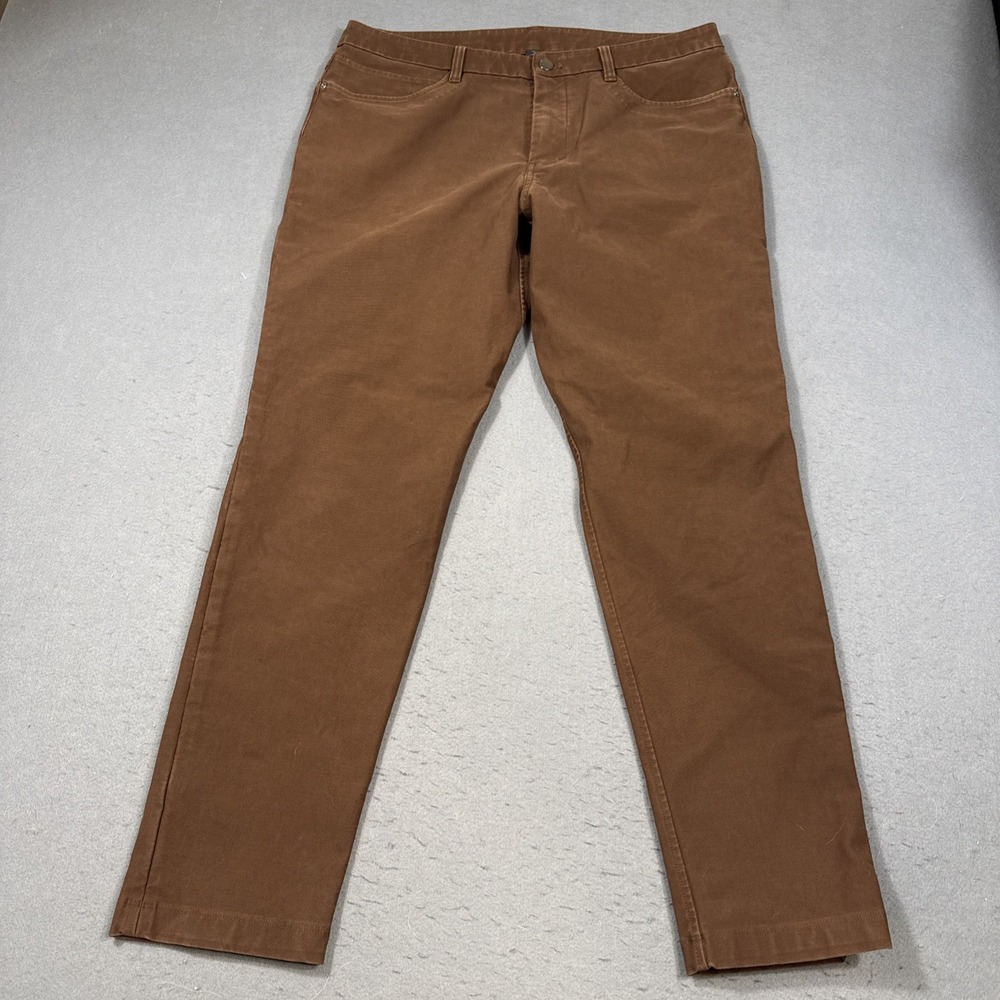 JEANS Lululemon ABC 5-Pocket Pants Men 34 Deep BROWN UTILITech Canvas LM5AQ6S